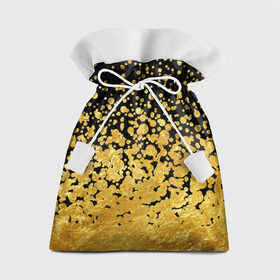 Подарочный 3D мешок с принтом Золотой в Петрозаводске, 100% полиэстер | Размер: 29*39 см | блеск | блестки | желтый | круги | перетекание | россыпь | черный