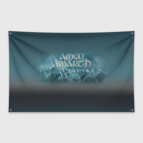 Флаг-баннер с принтом AMON AMARTH в Петрозаводске, 100% полиэстер | размер 67 х 109 см, плотность ткани — 95 г/м2; по краям флага есть четыре люверса для крепления | роковая гора
