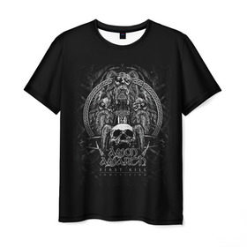 Мужская футболка 3D с принтом AMON AMARTH в Петрозаводске, 100% полиэфир | прямой крой, круглый вырез горловины, длина до линии бедер | роковая гора