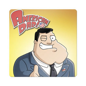 Магнит виниловый Квадрат с принтом American Dad в Петрозаводске, полимерный материал с магнитным слоем | размер 9*9 см, закругленные углы | 