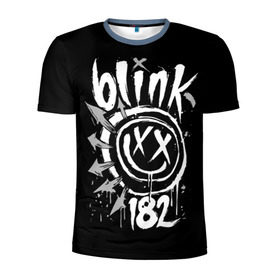 Мужская футболка 3D спортивная с принтом Blink-182 в Петрозаводске, 100% полиэстер с улучшенными характеристиками | приталенный силуэт, круглая горловина, широкие плечи, сужается к линии бедра | blink | california | pop | punk | rock | группа | калифорния | панк | рок