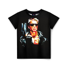 Детская футболка 3D с принтом Terminator Combat Sambo 3D в Петрозаводске, 100% гипоаллергенный полиэфир | прямой крой, круглый вырез горловины, длина до линии бедер, чуть спущенное плечо, ткань немного тянется | Тематика изображения на принте: терминатор