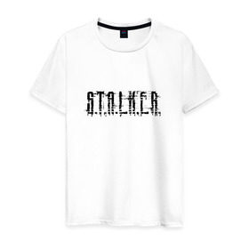 Мужская футболка хлопок с принтом Stalker в Петрозаводске, 100% хлопок | прямой крой, круглый вырез горловины, длина до линии бедер, слегка спущенное плечо. | Тематика изображения на принте: stalker | сталкер