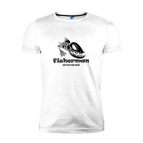 Мужская футболка премиум с принтом Fisherman Pro в Петрозаводске, 92% хлопок, 8% лайкра | приталенный силуэт, круглый вырез ворота, длина до линии бедра, короткий рукав | 