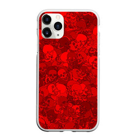 Чехол для iPhone 11 Pro матовый с принтом Красные черепа в Петрозаводске, Силикон |  | Тематика изображения на принте: камуфляж | кости | красный | милитари | паттерн | скелет | текстура | хеллоуин