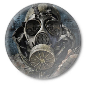 Значок с принтом Stalker в Петрозаводске,  металл | круглая форма, металлическая застежка в виде булавки | stalker | сталкер