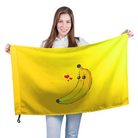 Флаг 3D с принтом Just Banana (Yellow) в Петрозаводске, 100% полиэстер | плотность ткани — 95 г/м2, размер — 67 х 109 см. Принт наносится с одной стороны | banana | банан | желтый | оранжевый | фрукты