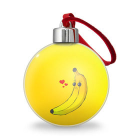 Ёлочный шар с принтом Just Banana (Yellow) в Петрозаводске, Пластик | Диаметр: 77 мм | banana | банан | желтый | оранжевый | фрукты