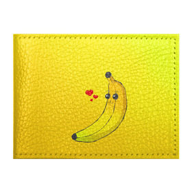 Обложка для студенческого билета с принтом Just Banana (Yellow) в Петрозаводске, натуральная кожа | Размер: 11*8 см; Печать на всей внешней стороне | banana | банан | желтый | оранжевый | фрукты