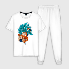 Мужская пижама хлопок с принтом Dragon Ball в Петрозаводске, 100% хлопок | брюки и футболка прямого кроя, без карманов, на брюках мягкая резинка на поясе и по низу штанин
 | 