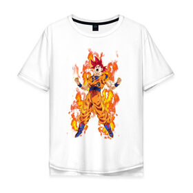 Мужская футболка хлопок Oversize с принтом Dragon Ball в Петрозаводске, 100% хлопок | свободный крой, круглый ворот, “спинка” длиннее передней части | anime | dragon ball | goku | драгон болл