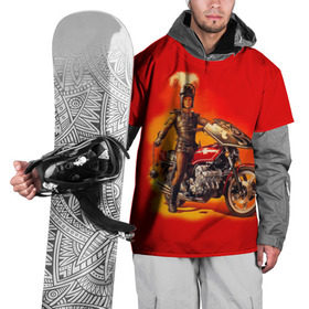 Накидка на куртку 3D с принтом Всадник в Петрозаводске, 100% полиэстер |  | bike | harley | honda | kawasaki | moto | suzuki | yamaha | байкер | всадник | мотоцикл | рыцарь