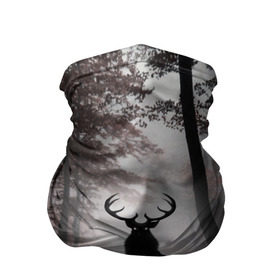 Бандана-труба 3D с принтом Лес / Олень в тумане в Петрозаводске, 100% полиэстер, ткань с особыми свойствами — Activecool | плотность 150‒180 г/м2; хорошо тянется, но сохраняет форму | абстракция | арт | глаза | девушка | деревья | животное | животные | лес | листья | лучшие | ночь | олень | пейзаж | природа | туман | хеллоуин