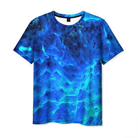 Мужская футболка 3D с принтом Frozen fractal в Петрозаводске, 100% полиэфир | прямой крой, круглый вырез горловины, длина до линии бедер | abstract | abstraction | fractal | optical | абстракция | фрактал
