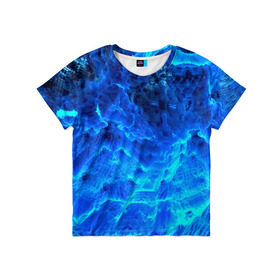 Детская футболка 3D с принтом Frozen fractal в Петрозаводске, 100% гипоаллергенный полиэфир | прямой крой, круглый вырез горловины, длина до линии бедер, чуть спущенное плечо, ткань немного тянется | abstract | abstraction | fractal | optical | абстракция | фрактал