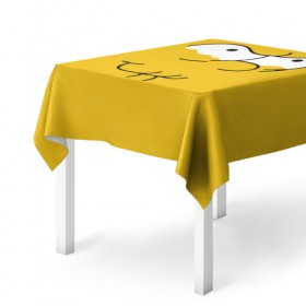 Скатерть 3D с принтом Simpsons Lemon Face в Петрозаводске, 100% полиэстер (ткань не мнется и не растягивается) | Размер: 150*150 см | лимонное | лицо | симпсоны