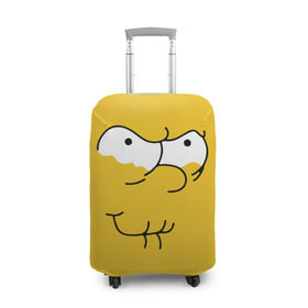 Чехол для чемодана 3D с принтом Simpsons Lemon Face в Петрозаводске, 86% полиэфир, 14% спандекс | двустороннее нанесение принта, прорези для ручек и колес | Тематика изображения на принте: лимонное | лицо | симпсоны