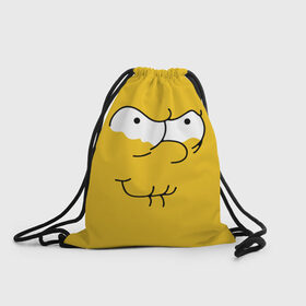Рюкзак-мешок 3D с принтом Simpsons Lemon Face в Петрозаводске, 100% полиэстер | плотность ткани — 200 г/м2, размер — 35 х 45 см; лямки — толстые шнурки, застежка на шнуровке, без карманов и подкладки | лимонное | лицо | симпсоны