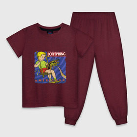 Детская пижама хлопок с принтом The Offspring - americana в Петрозаводске, 100% хлопок |  брюки и футболка прямого кроя, без карманов, на брюках мягкая резинка на поясе и по низу штанин
 | the offspring | качели | офспринг | оффспринг | рок | таракан | щупальце