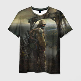 Мужская футболка 3D с принтом Stalker в Петрозаводске, 100% полиэфир | прямой крой, круглый вырез горловины, длина до линии бедер | Тематика изображения на принте: stalker | сталкер