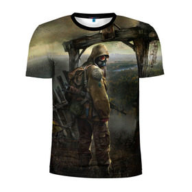 Мужская футболка 3D спортивная с принтом Stalker в Петрозаводске, 100% полиэстер с улучшенными характеристиками | приталенный силуэт, круглая горловина, широкие плечи, сужается к линии бедра | stalker | сталкер