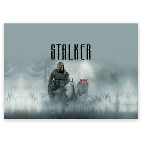 Поздравительная открытка с принтом Stalker в Петрозаводске, 100% бумага | плотность бумаги 280 г/м2, матовая, на обратной стороне линовка и место для марки
 | stalker | сталкер