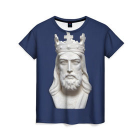 Женская футболка 3D с принтом Король Артур в Петрозаводске, 100% полиэфир ( синтетическое хлопкоподобное полотно) | прямой крой, круглый вырез горловины, длина до линии бедер | king | англия | артур | британия | великобритания | король | корона | лондон
