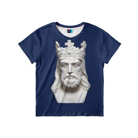 Детская футболка 3D с принтом Король Артур в Петрозаводске, 100% гипоаллергенный полиэфир | прямой крой, круглый вырез горловины, длина до линии бедер, чуть спущенное плечо, ткань немного тянется | king | англия | артур | британия | великобритания | король | корона | лондон