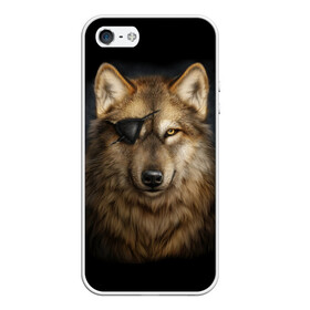 Чехол для iPhone 5/5S матовый с принтом Морской волк в Петрозаводске, Силикон | Область печати: задняя сторона чехла, без боковых панелей | волк | глаз | животное | зверь | корабль | моряк | пират | собака | флот | хищник