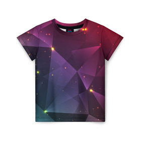 Детская футболка 3D с принтом Colorful triangles в Петрозаводске, 100% гипоаллергенный полиэфир | прямой крой, круглый вырез горловины, длина до линии бедер, чуть спущенное плечо, ткань немного тянется | polygonal | абстракция | текстура