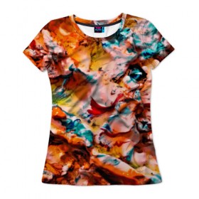 Женская футболка 3D с принтом Tie-Dye в Петрозаводске, 100% полиэфир ( синтетическое хлопкоподобное полотно) | прямой крой, круглый вырез горловины, длина до линии бедер | abstraction | color | spray | tie dye | абстракция | акварель | живопись | искусство | краски | текстуры | цветные краски | яркие цвета
