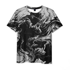 Мужская футболка 3D с принтом vortex gray в Петрозаводске, 100% полиэфир | прямой крой, круглый вырез горловины, длина до линии бедер | abstraction | color | spray | tie dye | абстракция | акварель | живопись | искусство | краски | текстуры