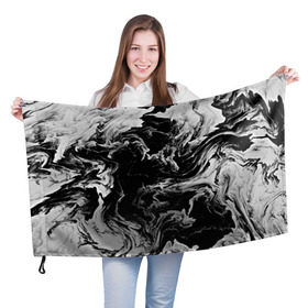 Флаг 3D с принтом vortex gray в Петрозаводске, 100% полиэстер | плотность ткани — 95 г/м2, размер — 67 х 109 см. Принт наносится с одной стороны | abstraction | color | spray | tie dye | абстракция | акварель | живопись | искусство | краски | текстуры
