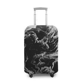 Чехол для чемодана 3D с принтом vortex gray в Петрозаводске, 86% полиэфир, 14% спандекс | двустороннее нанесение принта, прорези для ручек и колес | abstraction | color | spray | tie dye | абстракция | акварель | живопись | искусство | краски | текстуры