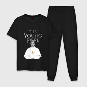 Мужская пижама хлопок с принтом Молодой Папа | The Young Pope в Петрозаводске, 100% хлопок | брюки и футболка прямого кроя, без карманов, на брюках мягкая резинка на поясе и по низу штанин
 | the young pope | джуд лоу | молодой папа