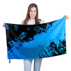 Флаг 3D с принтом Symbols 21century в Петрозаводске, 100% полиэстер | плотность ткани — 95 г/м2, размер — 67 х 109 см. Принт наносится с одной стороны | abstraction | symbols | надписи | символы