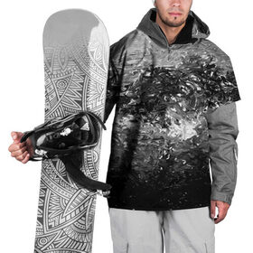 Накидка на куртку 3D с принтом Чёрно белый цвет в Петрозаводске, 100% полиэстер |  | abstraction | color | spray | tie dye | абстракция | акварель | живопись | искусство | краски | текстуры
