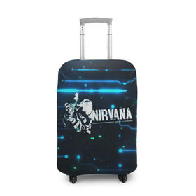 Чехол для чемодана 3D с принтом Схема Nirvana (Курт Кобейн) в Петрозаводске, 86% полиэфир, 14% спандекс | двустороннее нанесение принта, прорези для ручек и колес | kurt cobain | микросхема | нирвана | плата