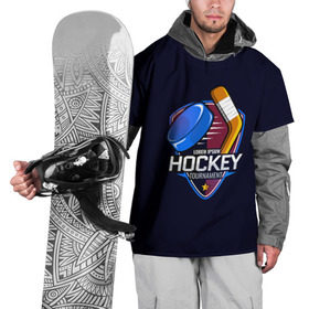Накидка на куртку 3D с принтом Hockey в Петрозаводске, 100% полиэстер |  | Тематика изображения на принте: bandy | hockey | клюшка | коньки | лед | спорт | хоккей