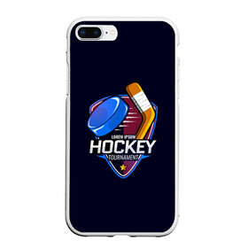 Чехол для iPhone 7Plus/8 Plus матовый с принтом Hockey в Петрозаводске, Силикон | Область печати: задняя сторона чехла, без боковых панелей | bandy | hockey | клюшка | коньки | лед | спорт | хоккей