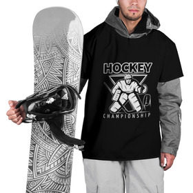 Накидка на куртку 3D с принтом Hockey Championship в Петрозаводске, 100% полиэстер |  | Тематика изображения на принте: bandy | hockey | клюшка | коньки | лед | спорт | хоккей