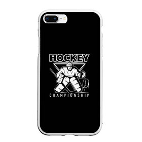 Чехол для iPhone 7Plus/8 Plus матовый с принтом Hockey Championship в Петрозаводске, Силикон | Область печати: задняя сторона чехла, без боковых панелей | bandy | hockey | клюшка | коньки | лед | спорт | хоккей