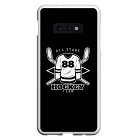 Чехол для Samsung S10E с принтом Hockey Team в Петрозаводске, Силикон | Область печати: задняя сторона чехла, без боковых панелей | bandy | hockey | клюшка | коньки | лед | спорт | хоккей