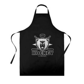 Фартук 3D с принтом Bear hockey в Петрозаводске, 100% полиэстер | общий размер — 65 х 85 см, ширина нагрудника — 26 см, горловина — 53 см, длина завязок — 54 см, общий обхват в поясе — 173 см. Принт на завязках и на горловине наносится с двух сторон, на основной части фартука — только с внешней стороны | bandy | hockey | клюшка | коньки | лед | спорт | хоккей