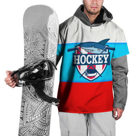 Накидка на куртку 3D с принтом Акула хоккея в Петрозаводске, 100% полиэстер |  | bandy | hockey | клюшка | коньки | лед | россия | русский хоккей | спорт | хоккей