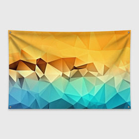 Флаг-баннер с принтом Битва геометрий в Петрозаводске, 100% полиэстер | размер 67 х 109 см, плотность ткани — 95 г/м2; по краям флага есть четыре люверса для крепления | polygon | абстракция | геометрия | текстуры | треугольники