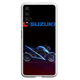 Чехол для Honor 20 с принтом Suzuki в Петрозаводске, Силикон | Область печати: задняя сторона чехла, без боковых панелей | Тематика изображения на принте: suzuki | байк | мотик | мото | мотоцикл | спортбайк | сузуки