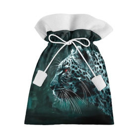 Подарочный 3D мешок с принтом Леопард неоновый в Петрозаводске, 100% полиэстер | Размер: 29*39 см | Тематика изображения на принте: гепард | леопард | темный | хищник