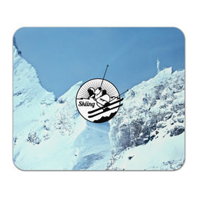 Коврик прямоугольный с принтом Лыжный спорт в Петрозаводске, натуральный каучук | размер 230 х 185 мм; запечатка лицевой стороны | ski patrol | sport | возвышение | возвышенность | гора | горка | национальный парк | облака | склон | снег | спорт | холм