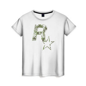 Женская футболка 3D с принтом Rockstar в Петрозаводске, 100% полиэфир ( синтетическое хлопкоподобное полотно) | прямой крой, круглый вырез горловины, длина до линии бедер | auto | dead | grand | gta | red | redemption | theft | гта | рокстар